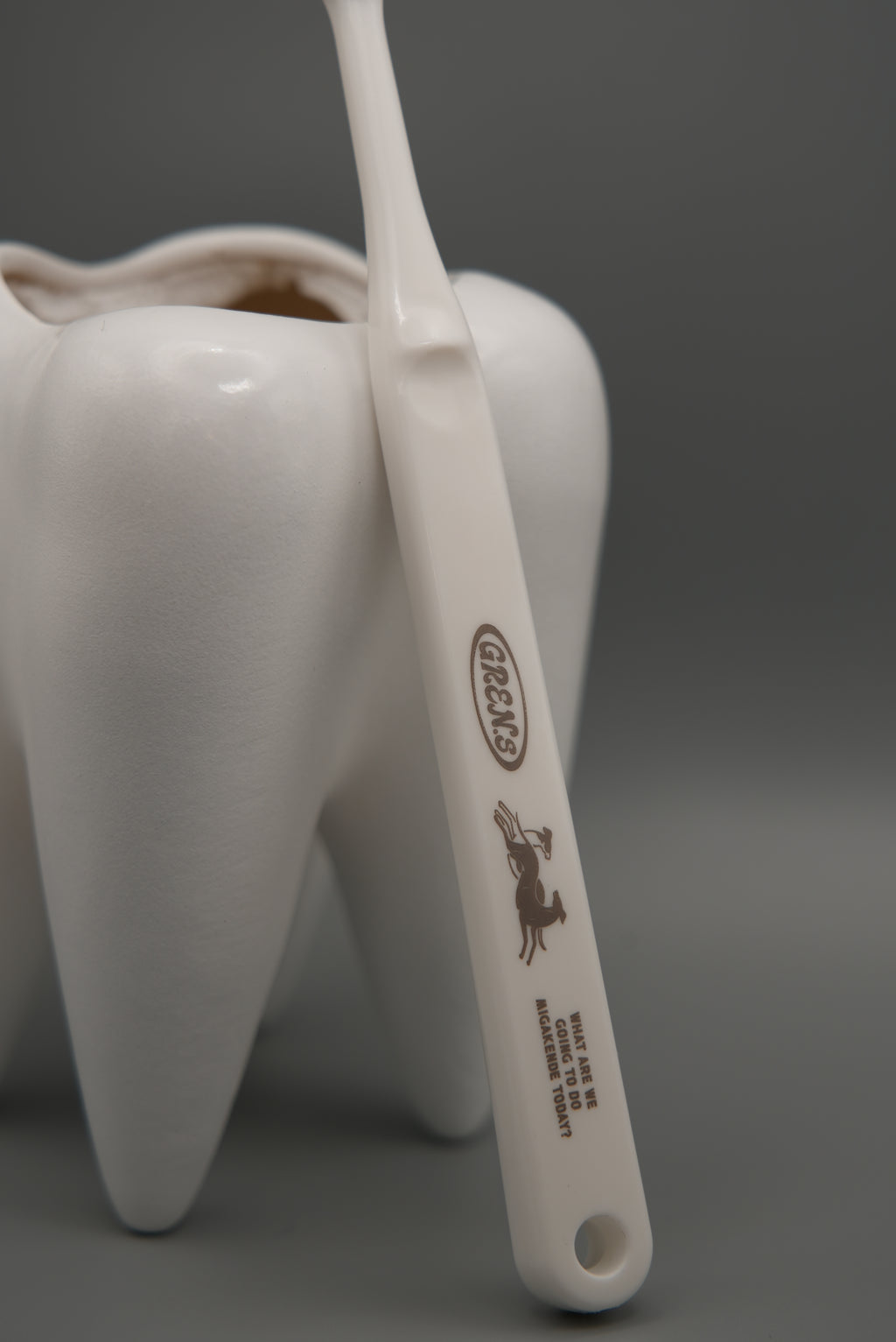 柔らかい天然毛歯ブラシGREN.s×ミガケンデ　小型犬用山型ヘッド（ウマ）